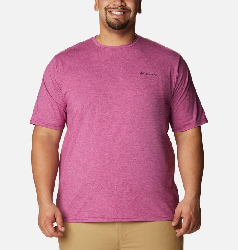 Men\'s Columbia Sun Trek Short Sleeve T Shirts Fuchsia | Plus Size CA-F501L